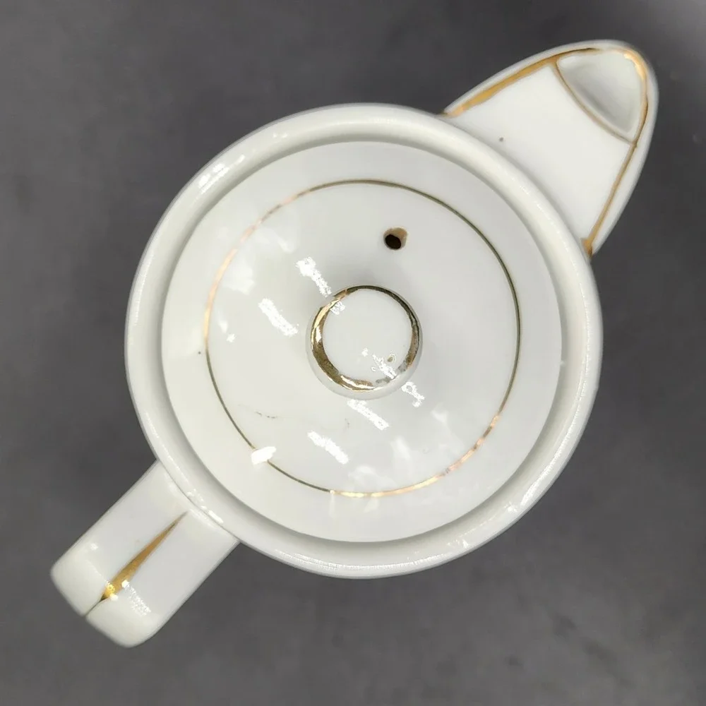 Royal Sealy Small‎ White Pink Rose VTG Electric Porcelain Teapot Japan Floral